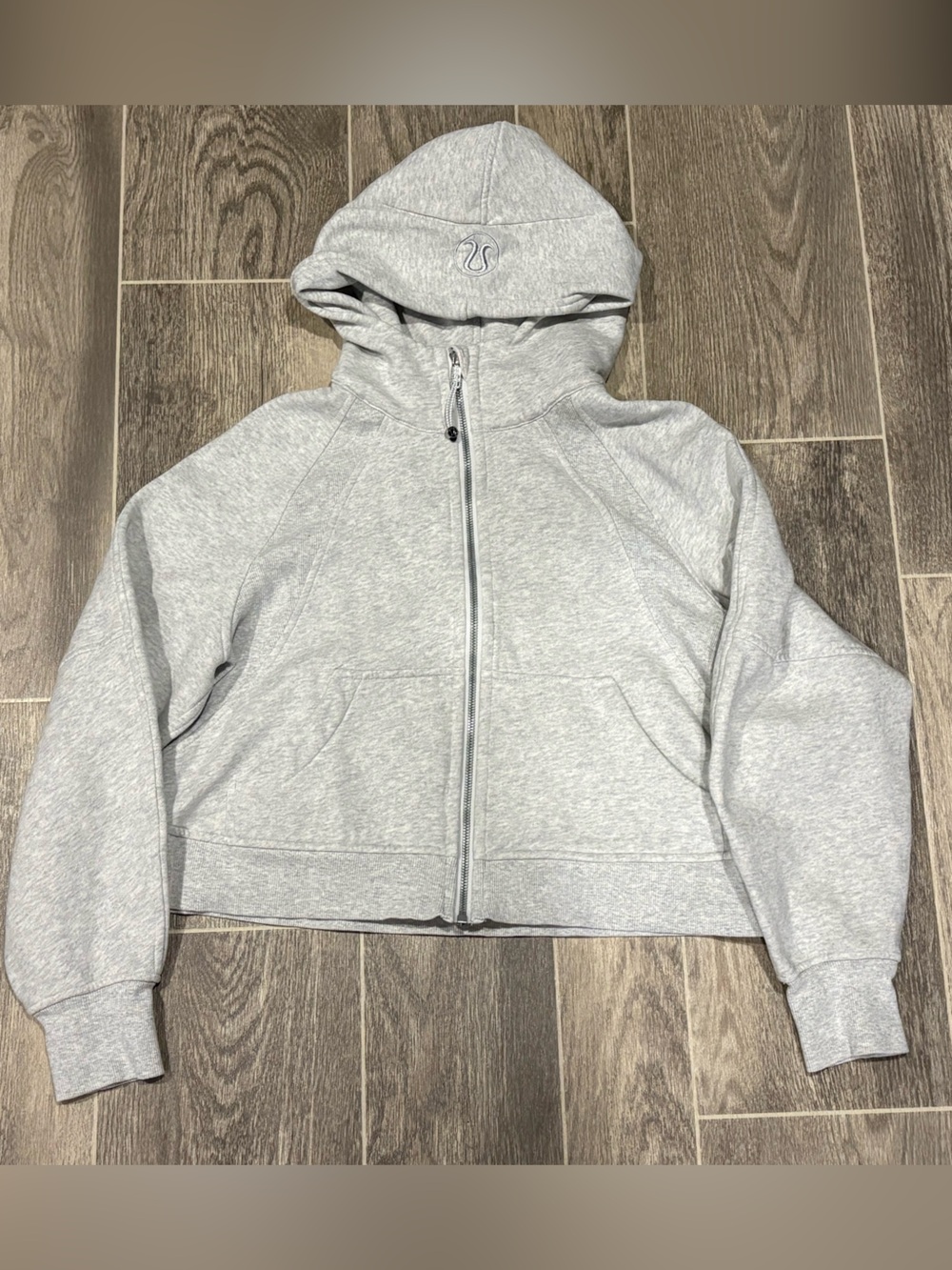 lululemon athletica Heather Gray Scuba Cropped Full Zip Hoodie